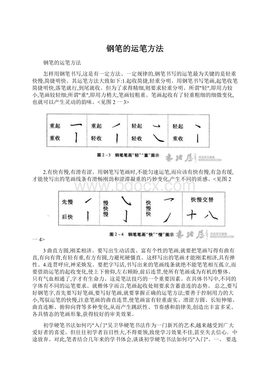 钢笔的运笔方法.docx