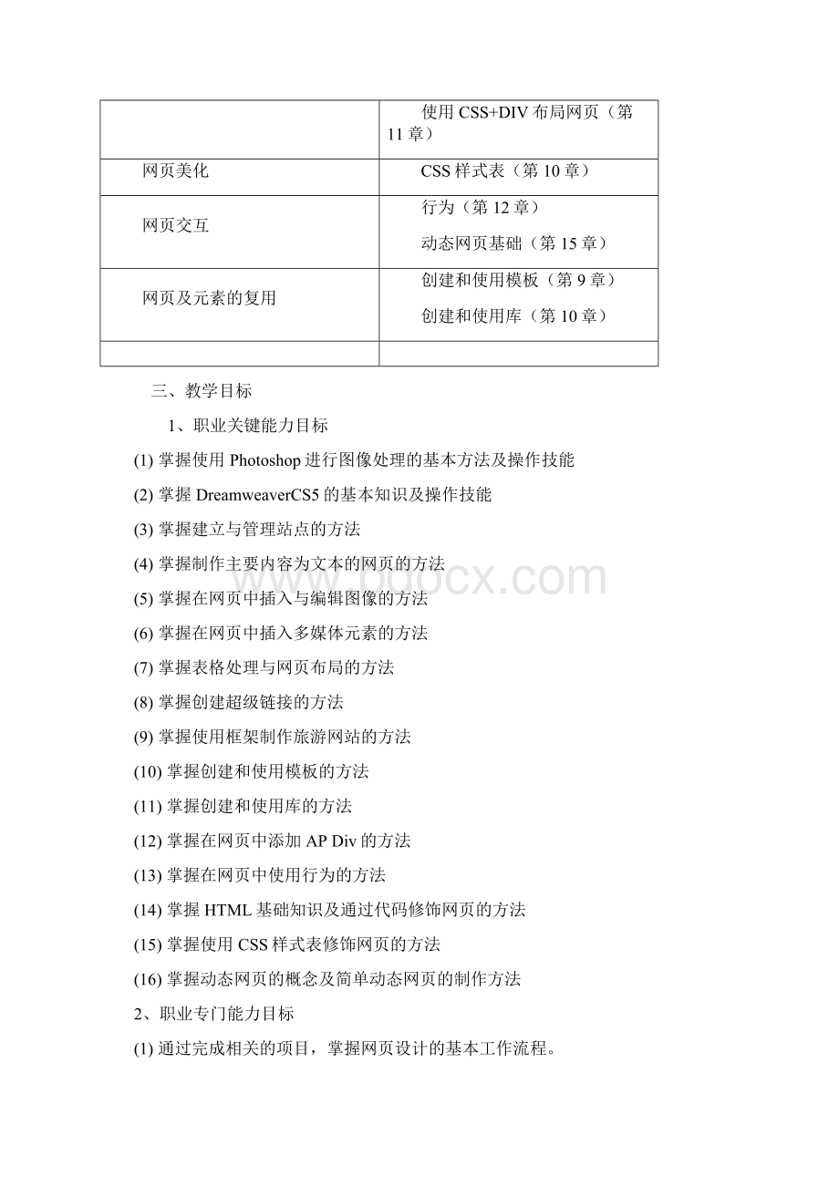 网页设计与制作课程标准.docx_第2页