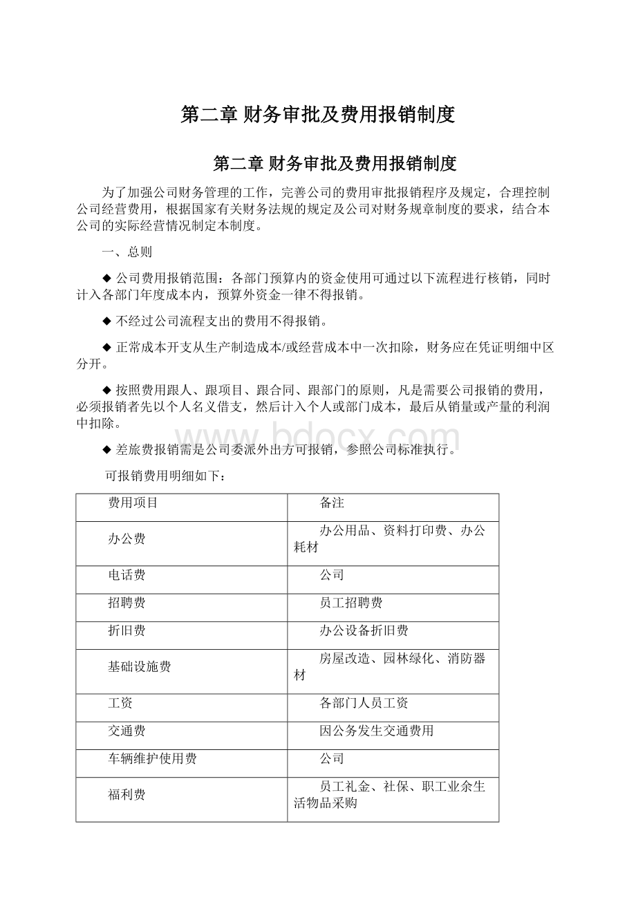 第二章 财务审批及费用报销制度.docx