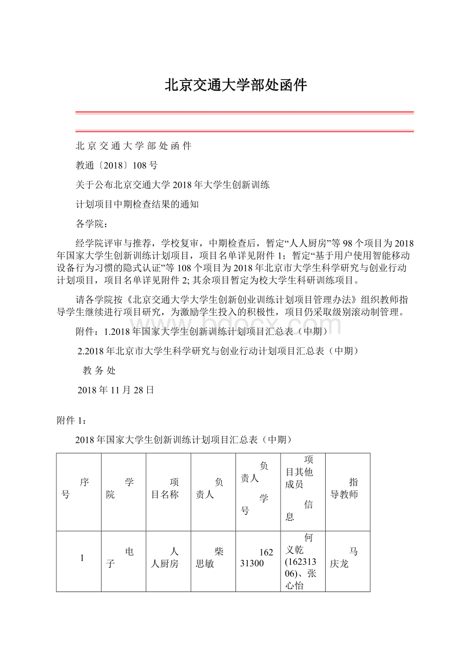 北京交通大学部处函件文档格式.docx