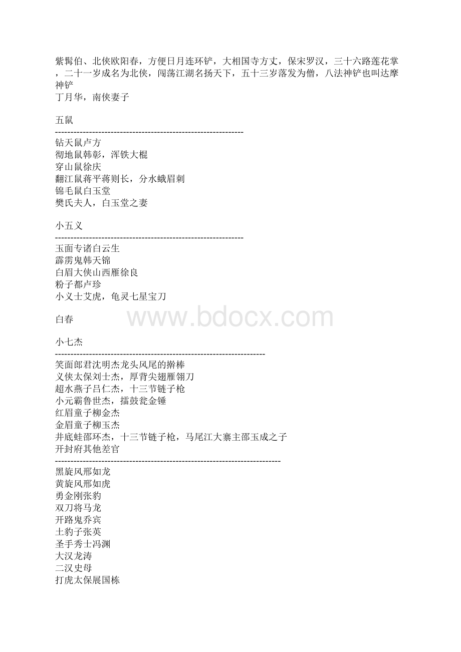 白眉大侠人物中的武功排名强化版.docx_第2页