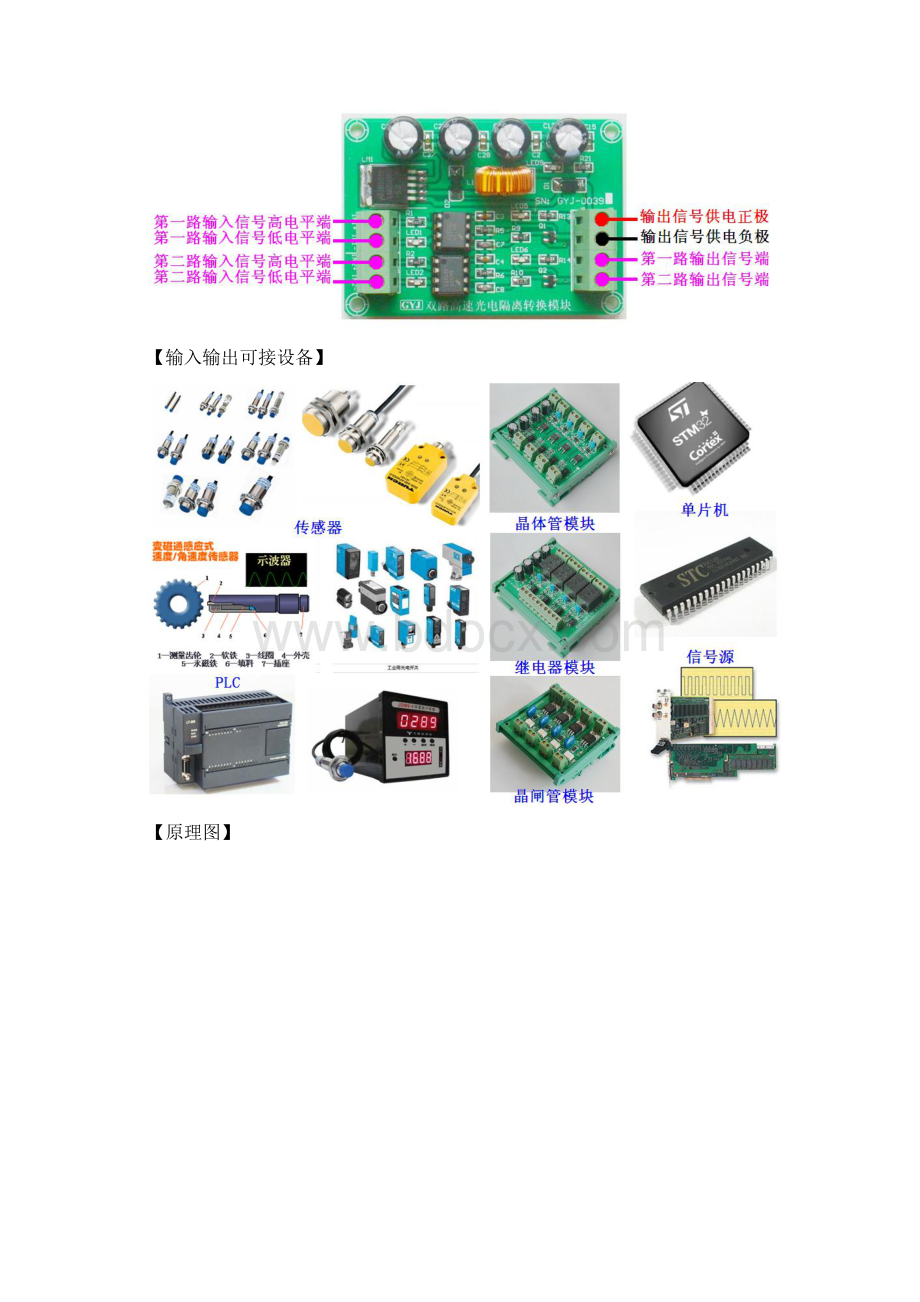 GYJ0039双路高速光电隔离转换模块带稳压静态低电平输出产品使用手册.docx_第2页