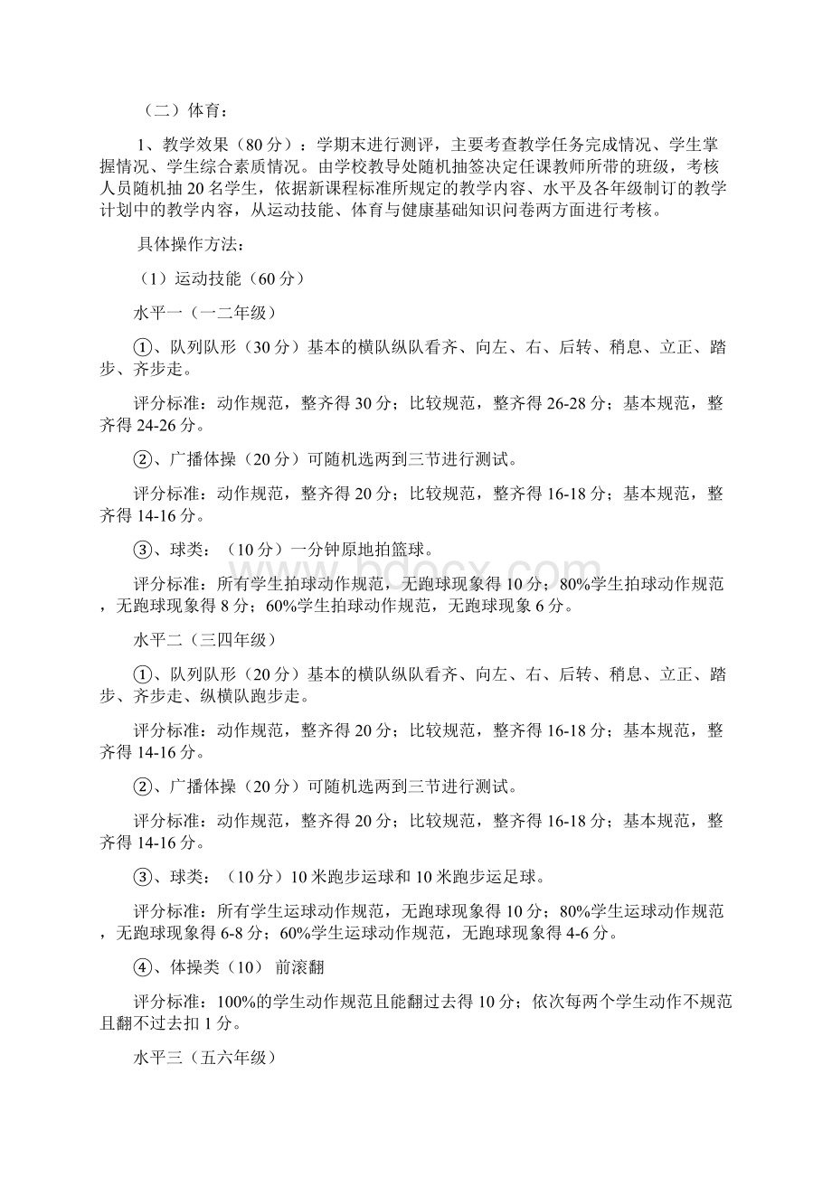 小学音体美学科教师考核办法文档格式.docx_第2页