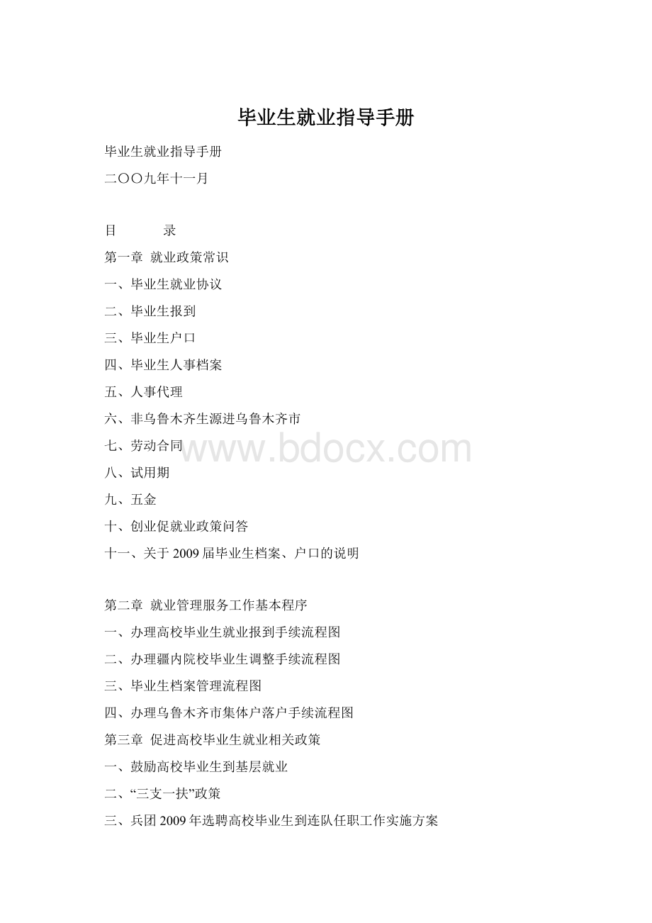 毕业生就业指导手册Word格式文档下载.docx