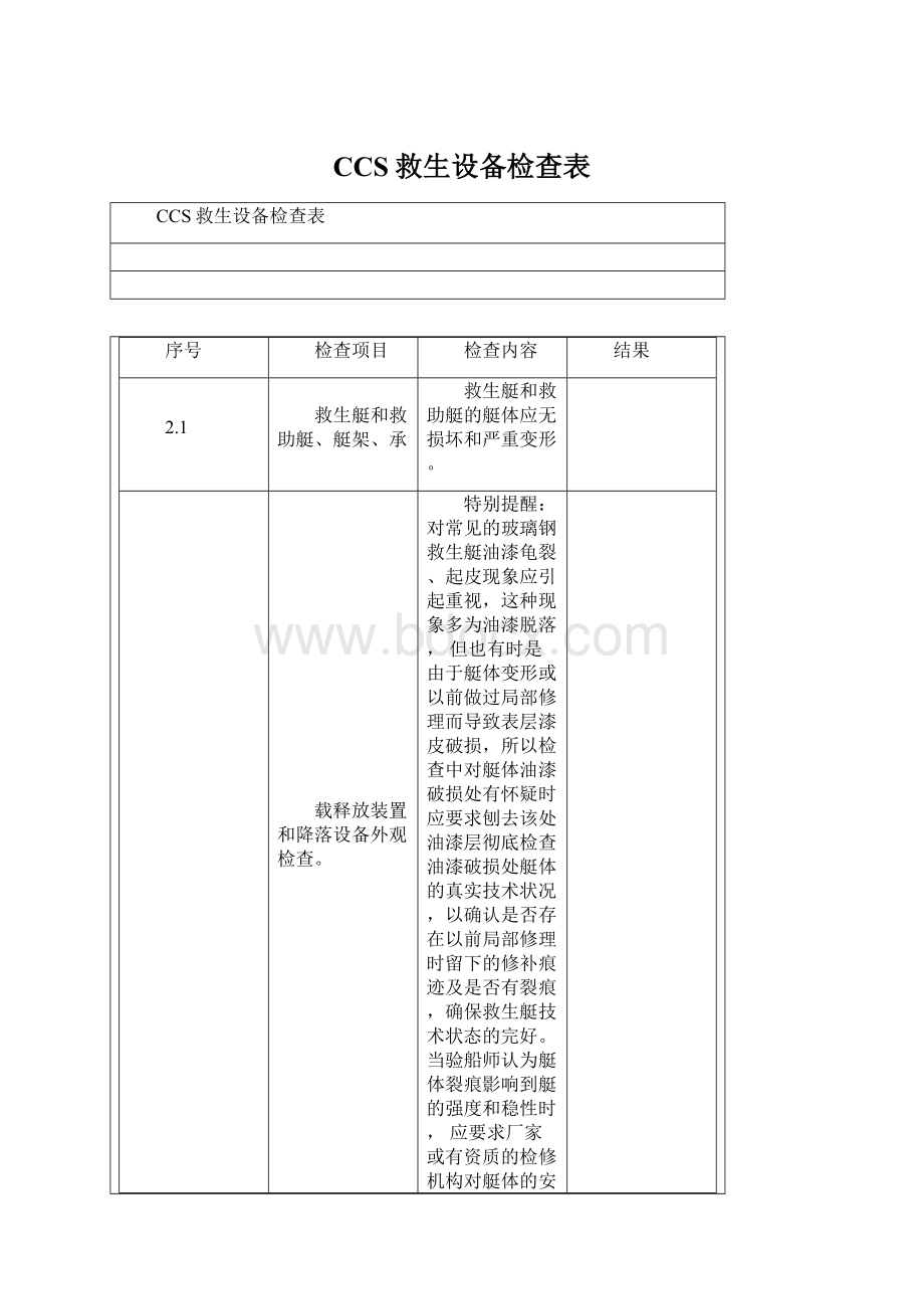 CCS救生设备检查表.docx_第1页