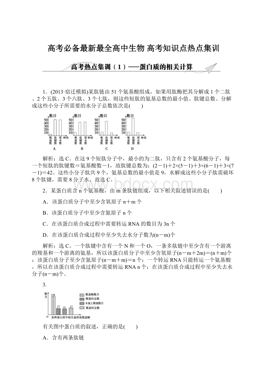 高考必备最新最全高中生物 高考知识点热点集训.docx