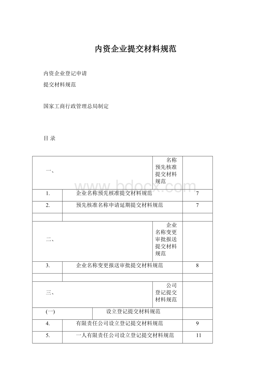 内资企业提交材料规范Word文件下载.docx