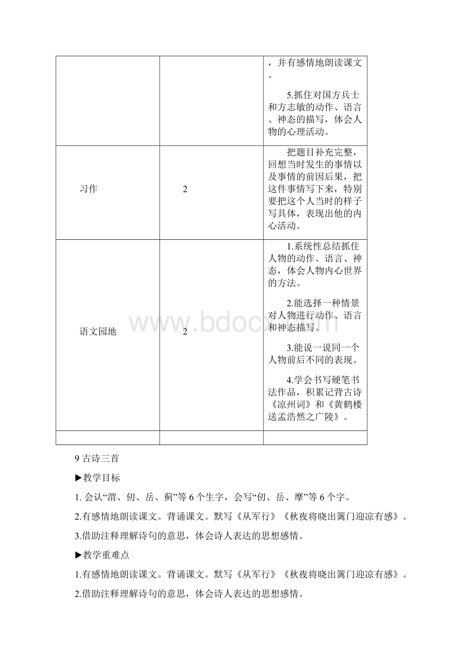 最新部编五年级下册9 古诗三首教案Word文档格式.docx_第2页