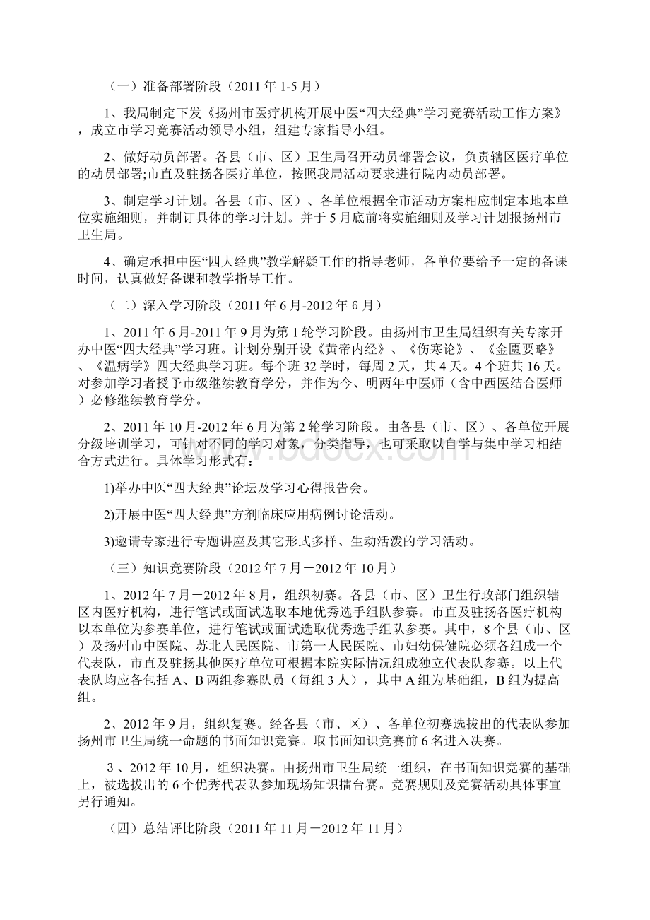 扬州市中医四大经典学习竞赛活动实施方案汇总.docx_第2页