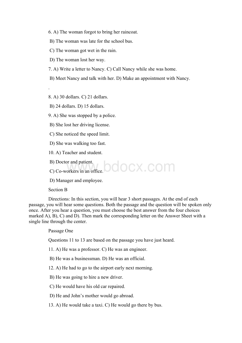 江西省专升本统考英语试题历年真题Word文件下载.docx_第2页