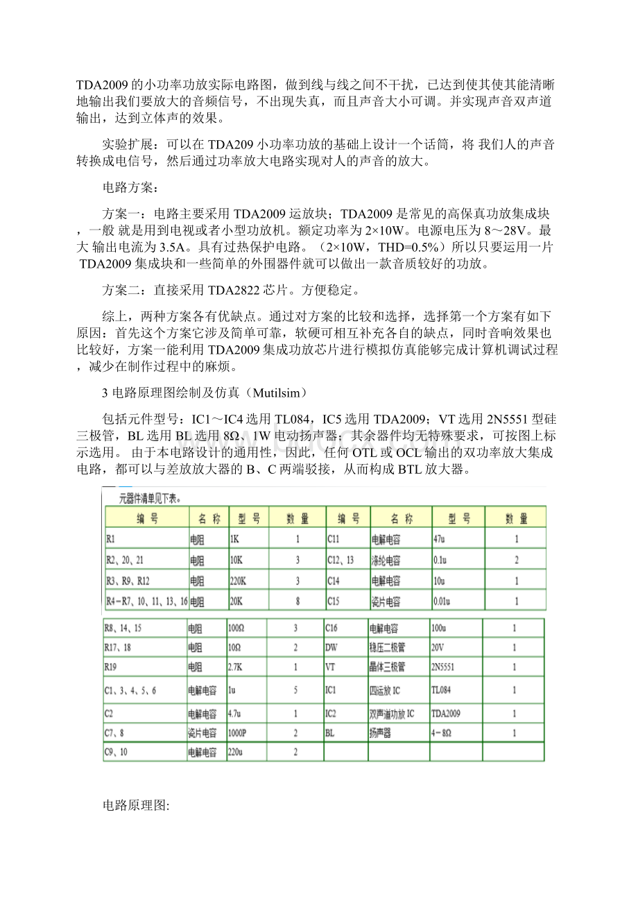 TDA构成的1W高保真BTL功率放大器设计报告.docx_第3页