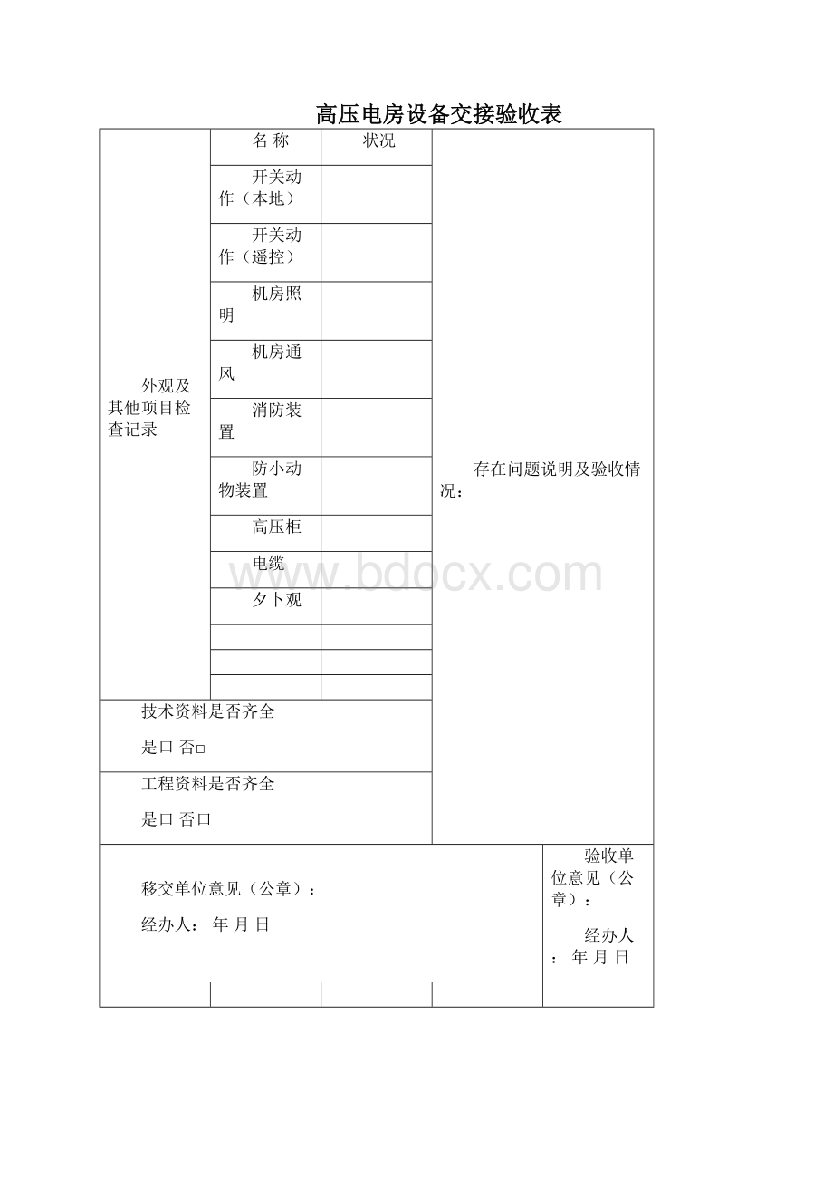 配电房设备交接验收表.docx_第2页