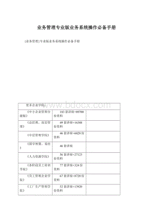 业务管理专业版业务系统操作必备手册.docx