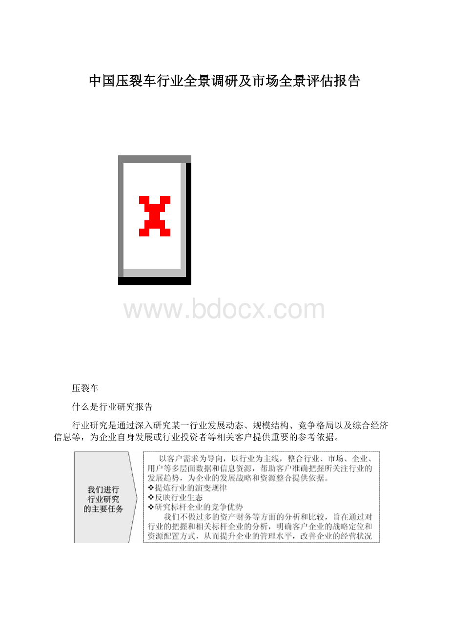 中国压裂车行业全景调研及市场全景评估报告Word文件下载.docx