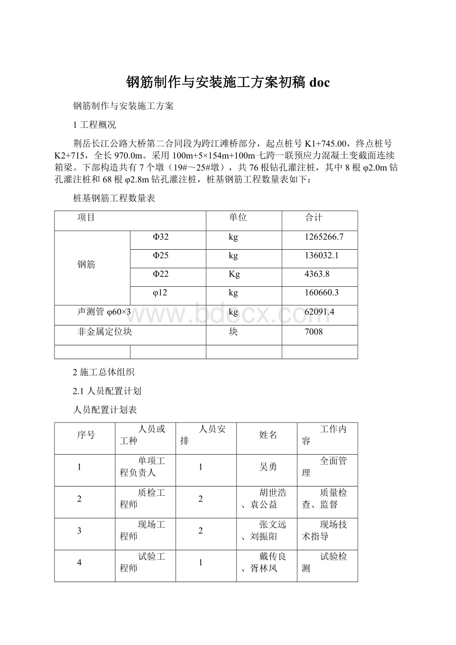 钢筋制作与安装施工方案初稿docWord文件下载.docx_第1页