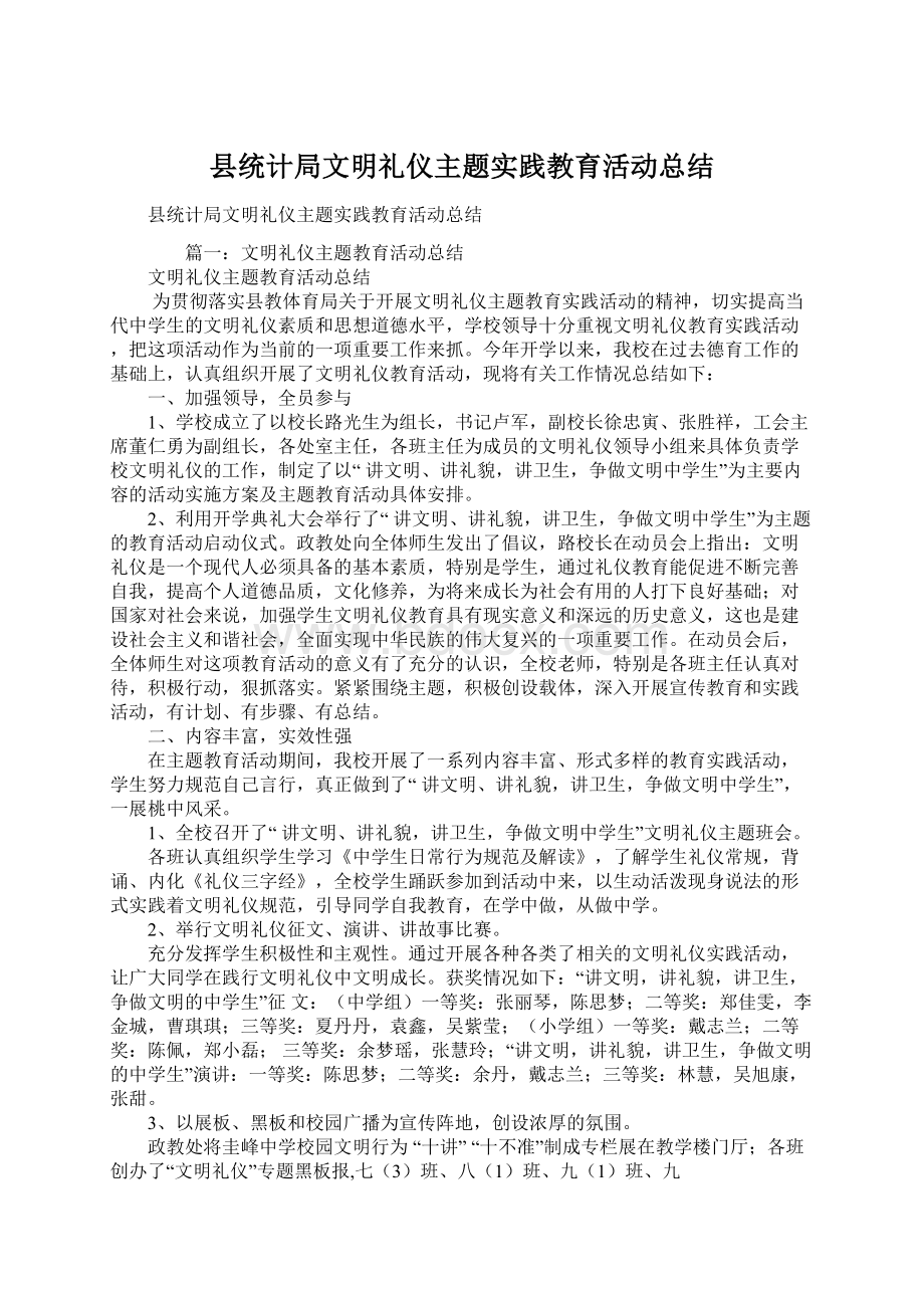 县统计局文明礼仪主题实践教育活动总结.docx_第1页