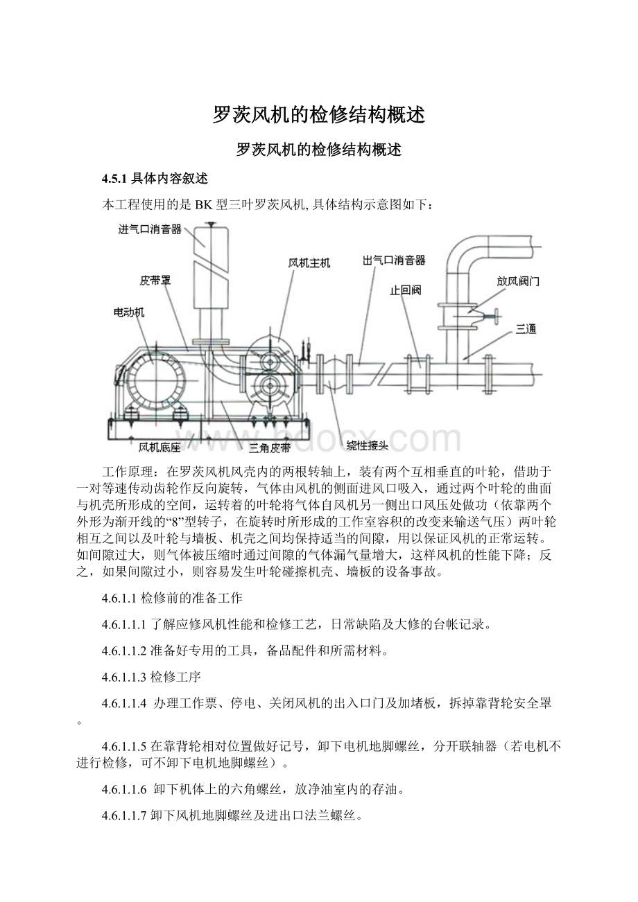 罗茨风机的检修结构概述Word文件下载.docx_第1页