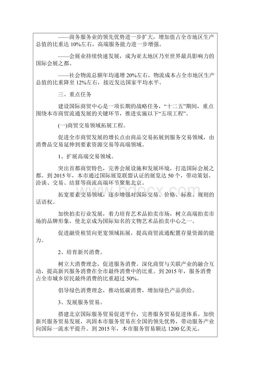 北京市加快国际商贸中心建设的意见Word文件下载.docx_第3页