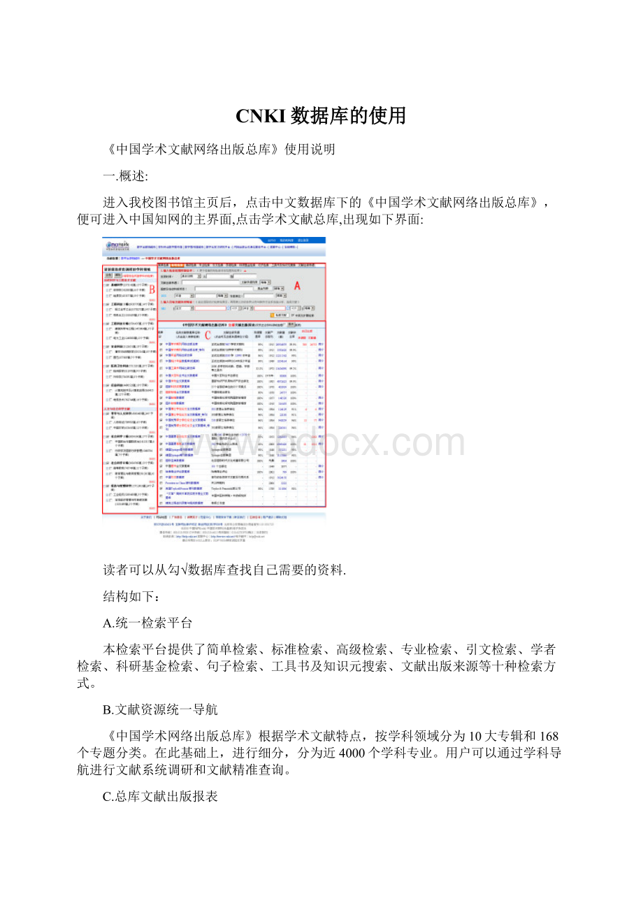CNKI数据库的使用文档格式.docx