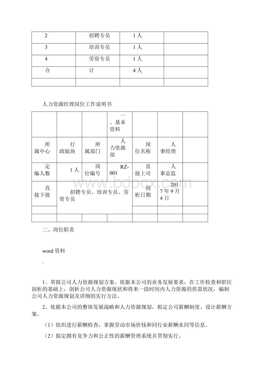 企业人力资源部定岗定编方案.docx_第3页