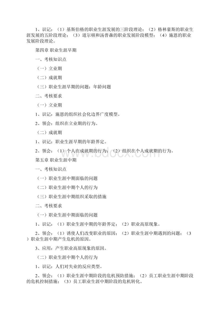 江苏自考10052职业生涯规划与管理大纲Word格式.docx_第3页