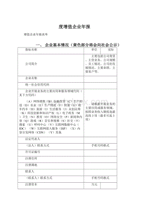 度增值企业年报文档格式.docx