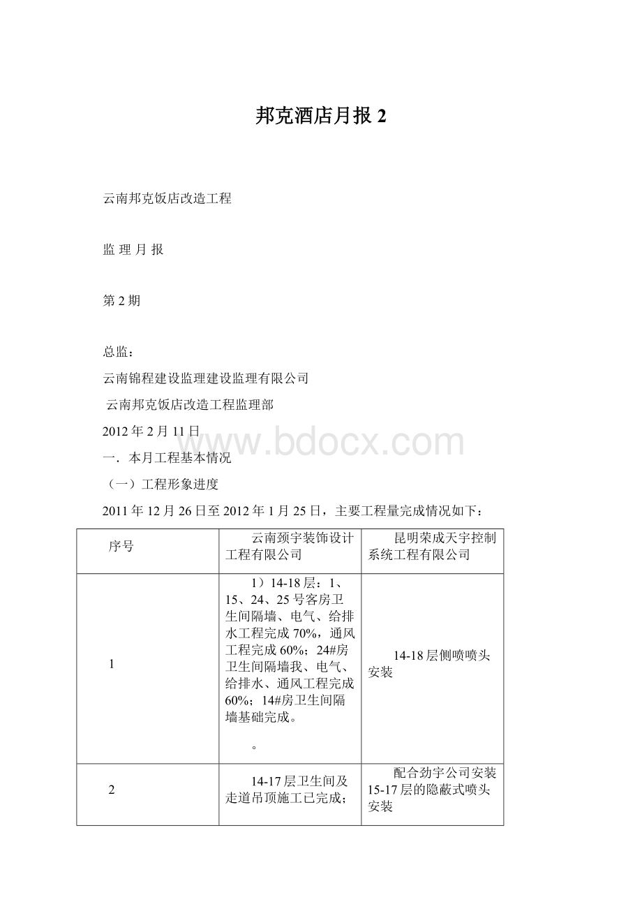 邦克酒店月报2Word文档格式.docx_第1页