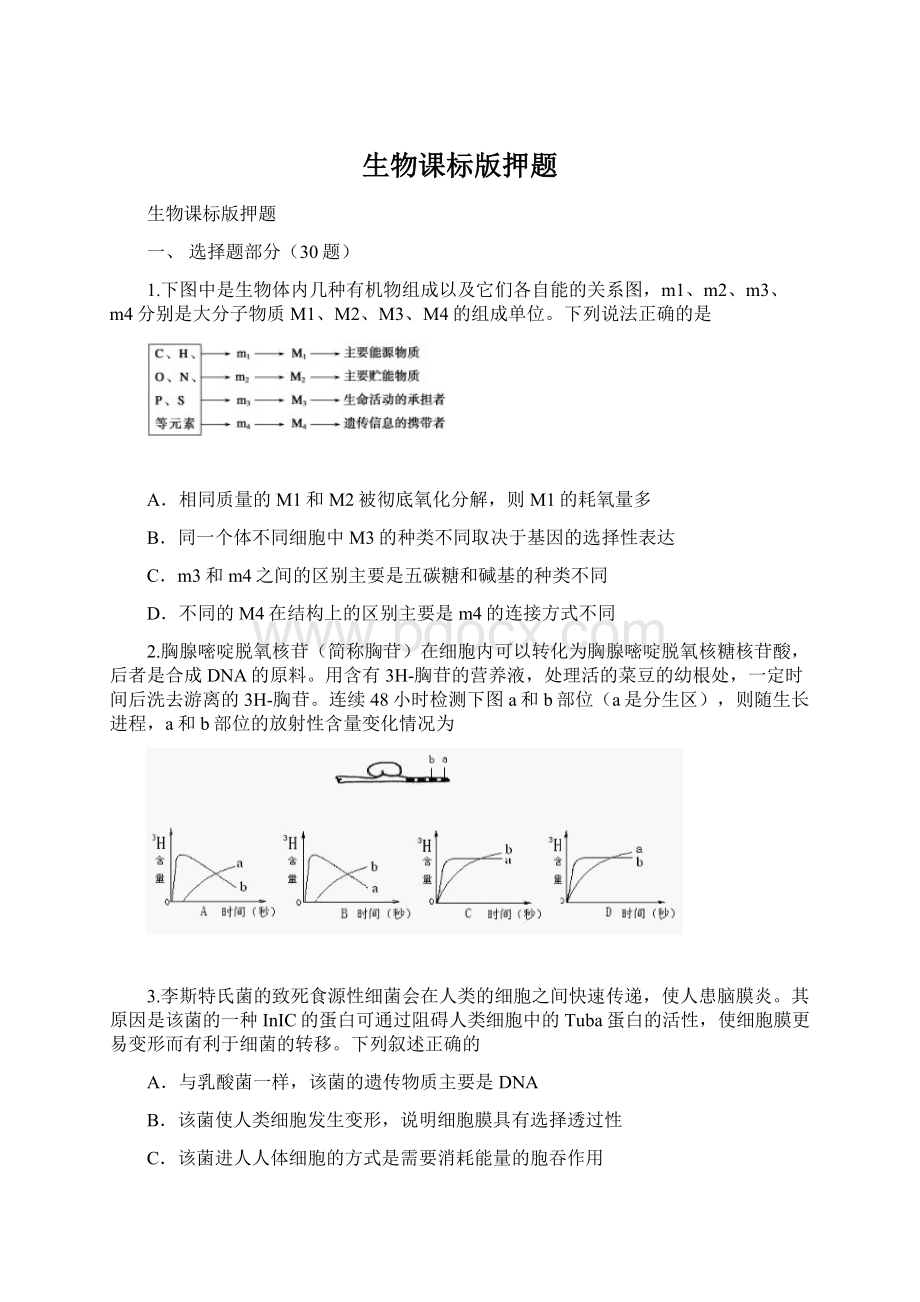 生物课标版押题.docx