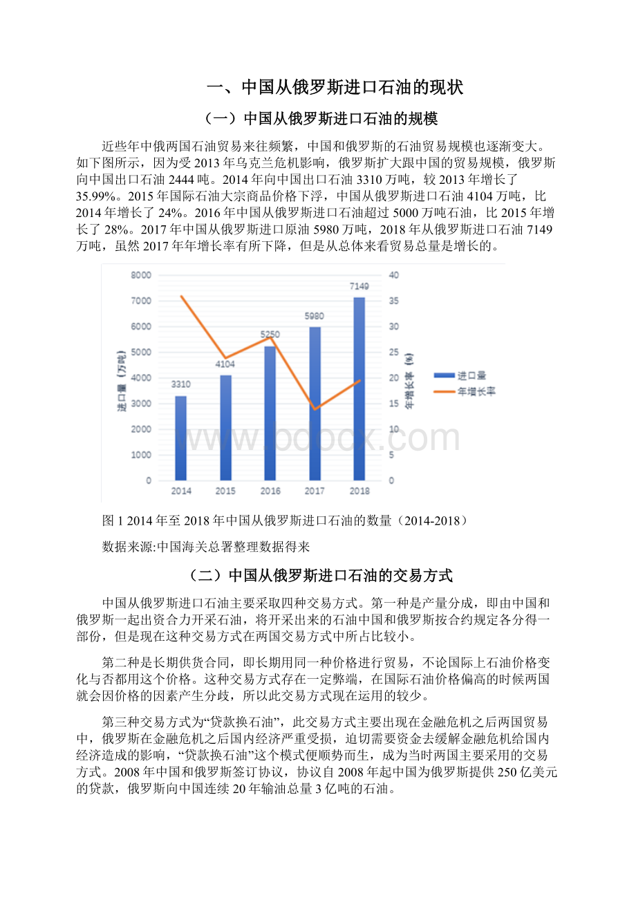 中国从俄罗斯进口石油的现状问题及对策研究.docx_第2页