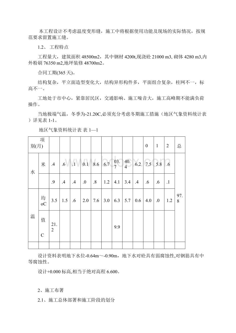 地下1层地上4层商贸园综合体工程施工组织设计.docx_第2页