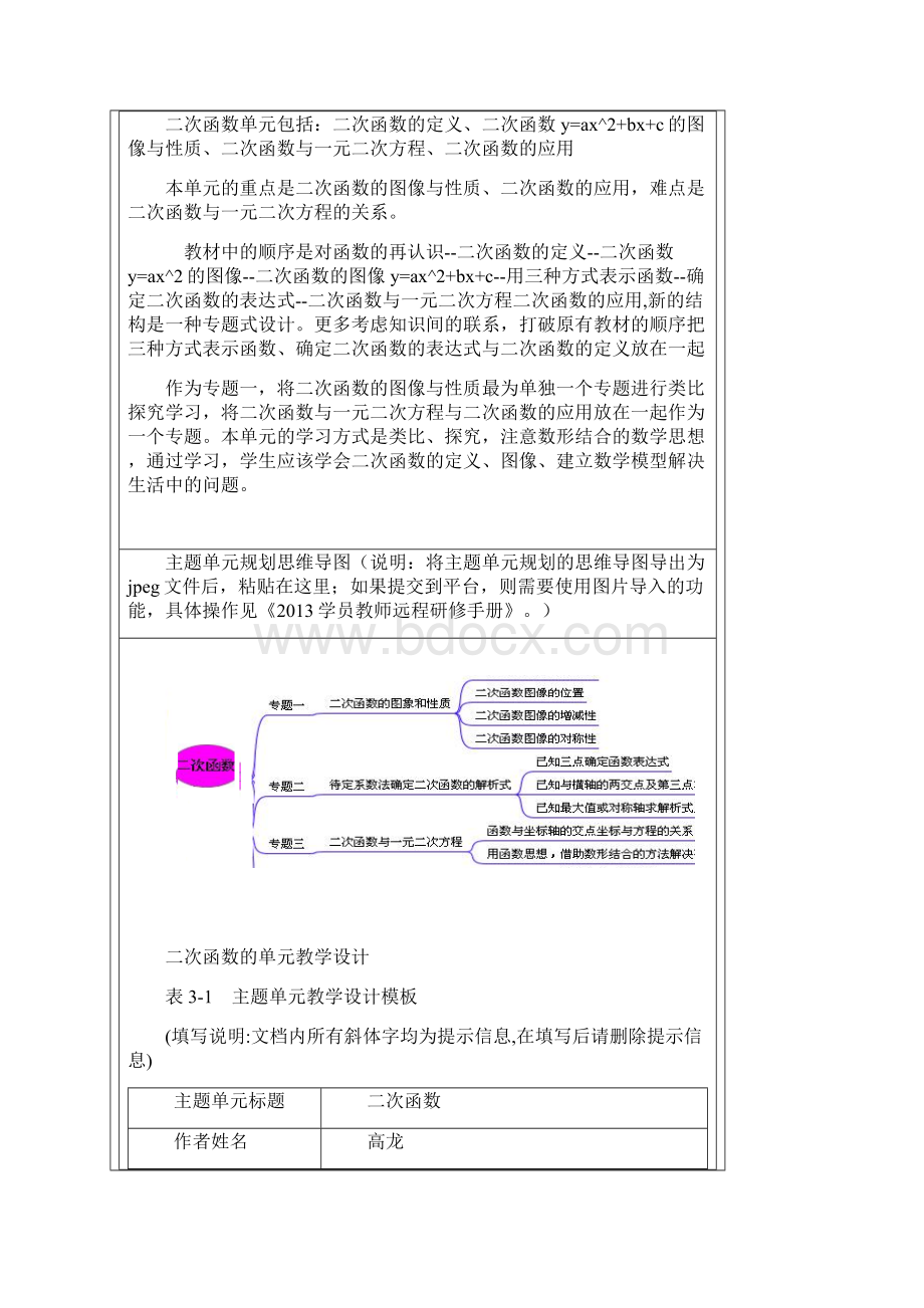 二次函数的单元教学设计.docx_第3页