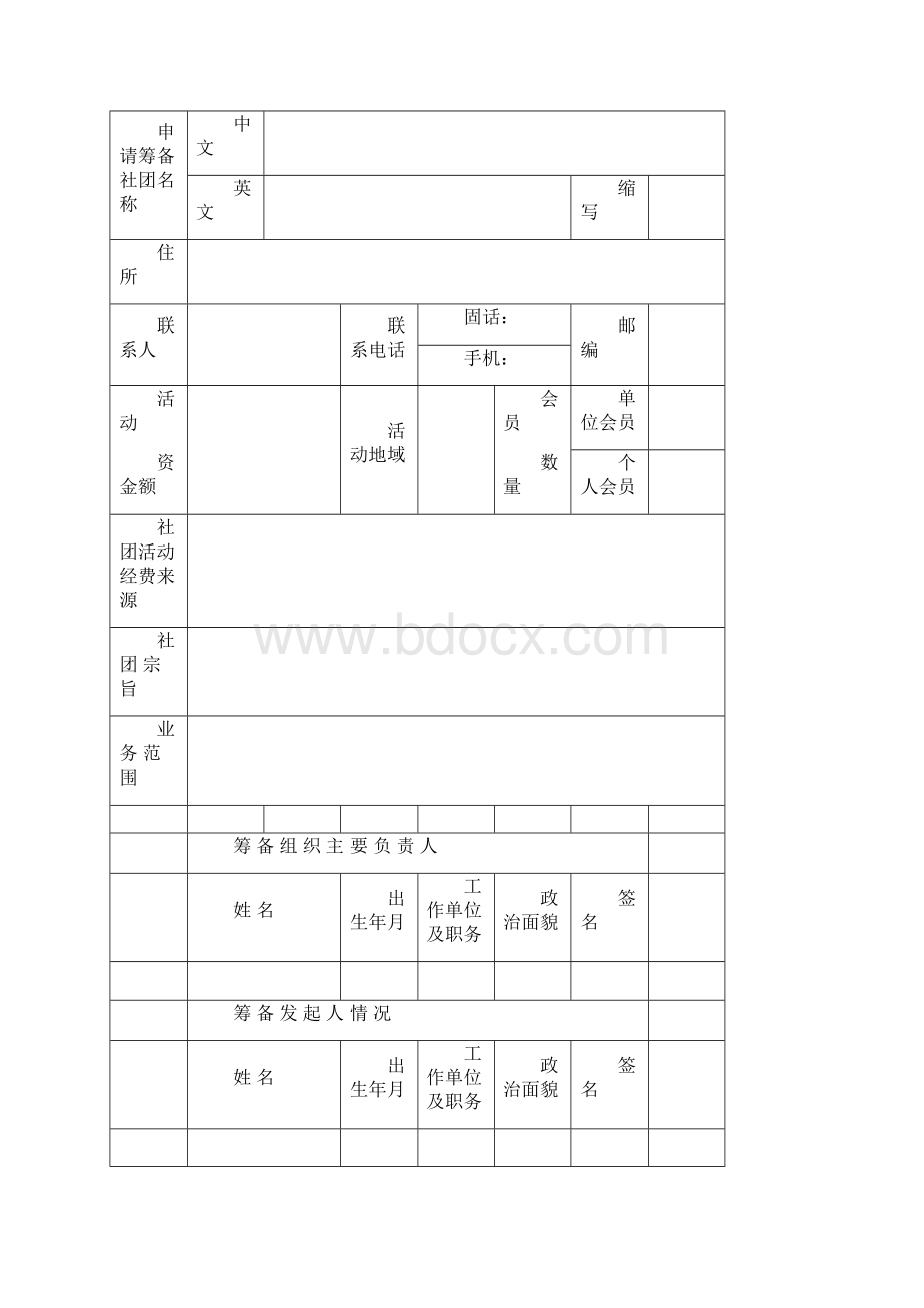 社会团体成立需要提交的材料Word文件下载.docx_第2页