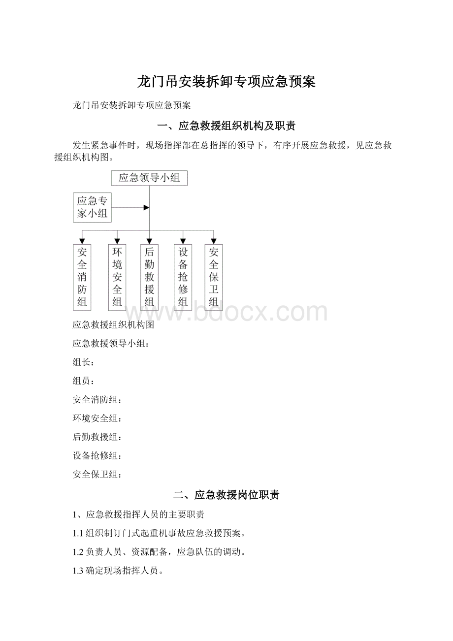 龙门吊安装拆卸专项应急预案Word格式.docx_第1页