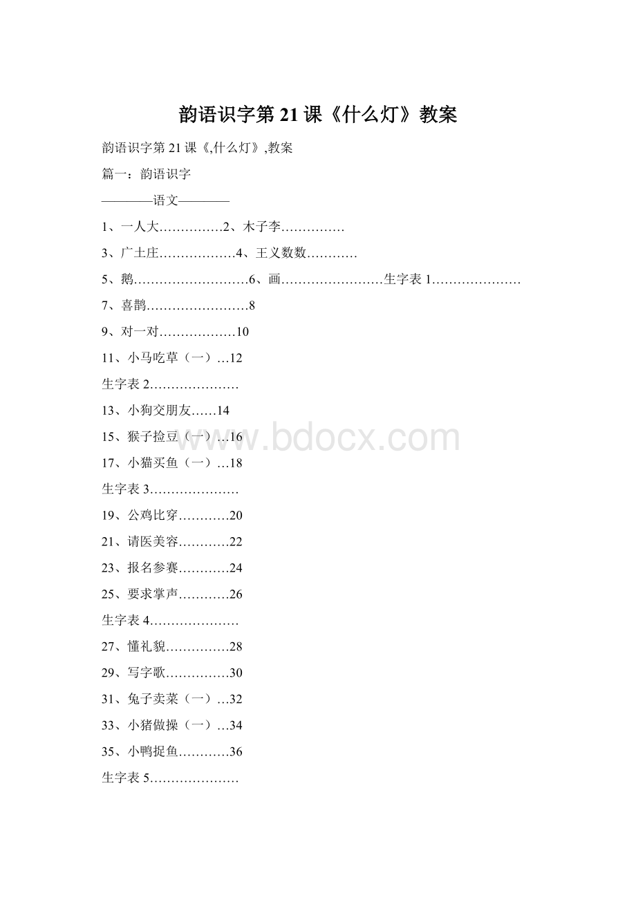 韵语识字第21课《什么灯》教案.docx