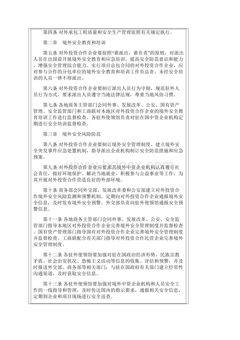 中资企业机构和人员安全管理规定Word格式文档下载.docx_第3页