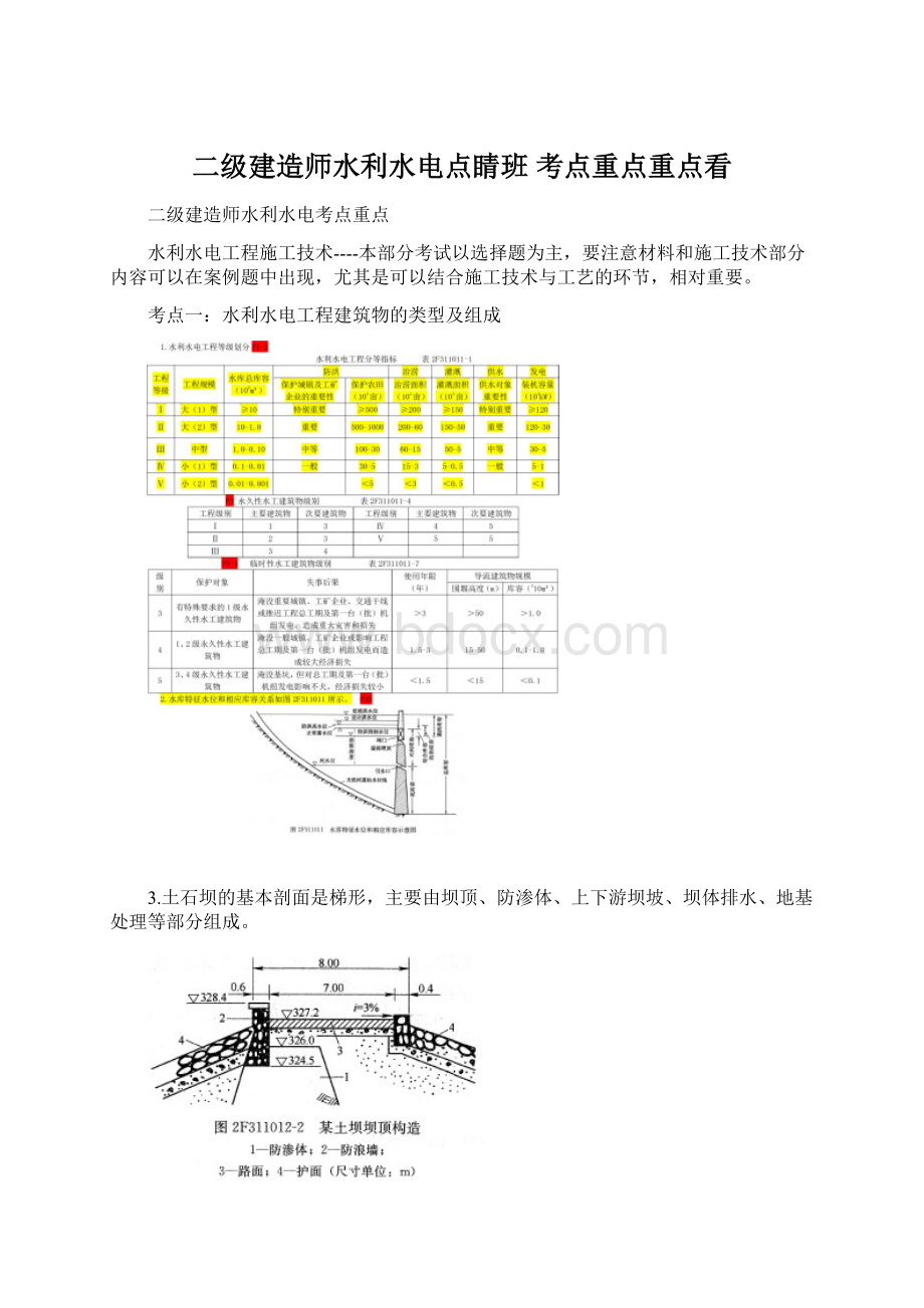 二级建造师水利水电点睛班考点重点重点看.docx