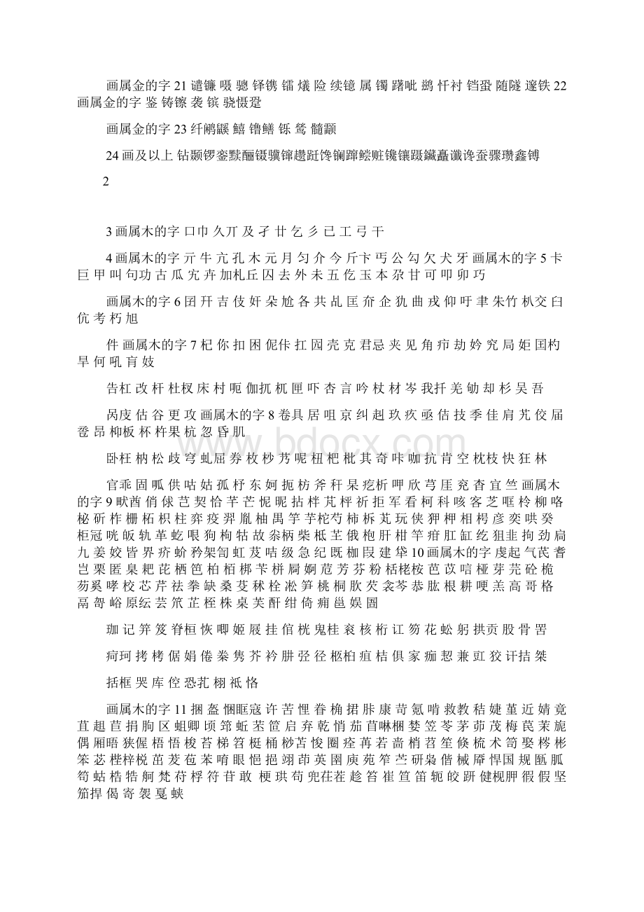 汉字的五行属性按笔画排列汇总Word文档格式.docx_第3页