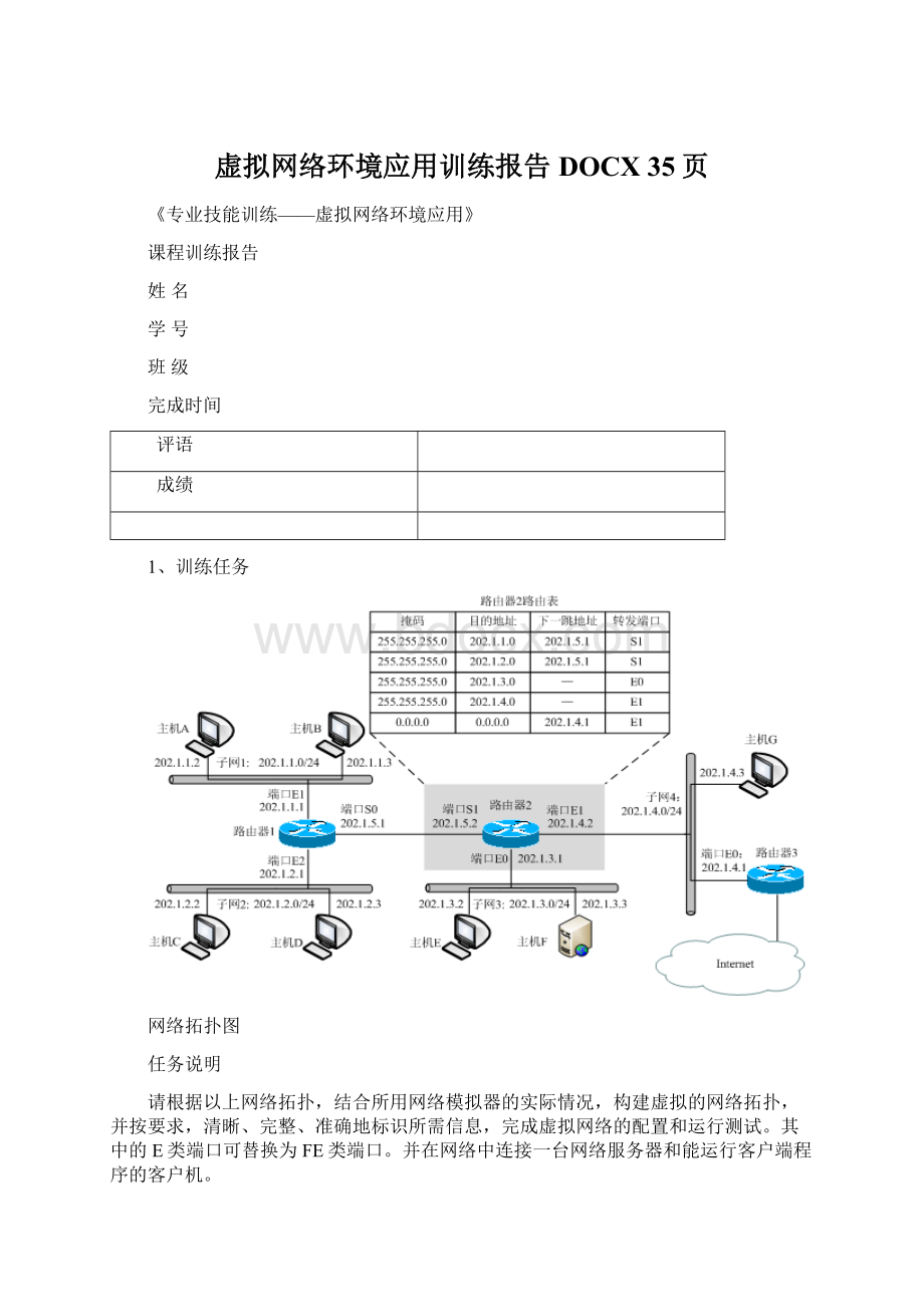 虚拟网络环境应用训练报告DOCX 35页文档格式.docx_第1页