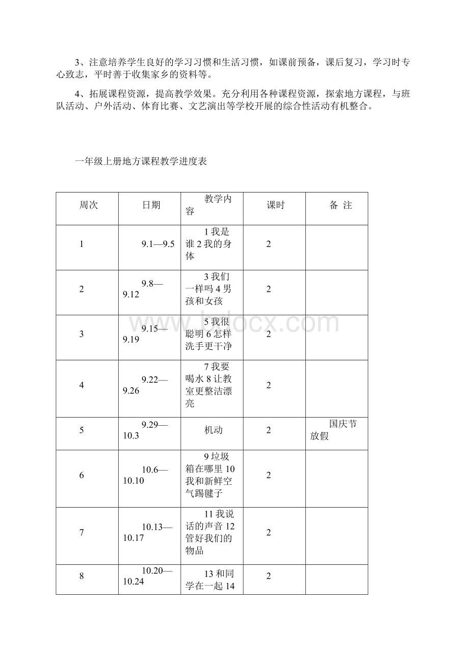 完整打印版小学一年级地方教案Word格式文档下载.docx_第2页