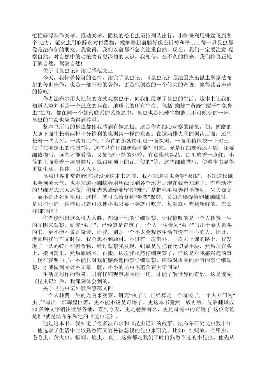 关于《昆虫记》读后感作文范文10篇.docx_第2页