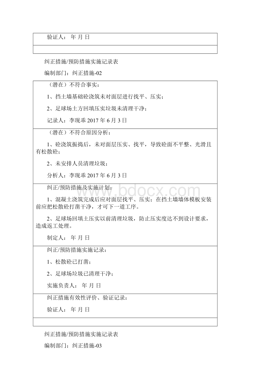 纠正措施预防措施实施记录表之欧阳光明创编文档格式.docx_第2页