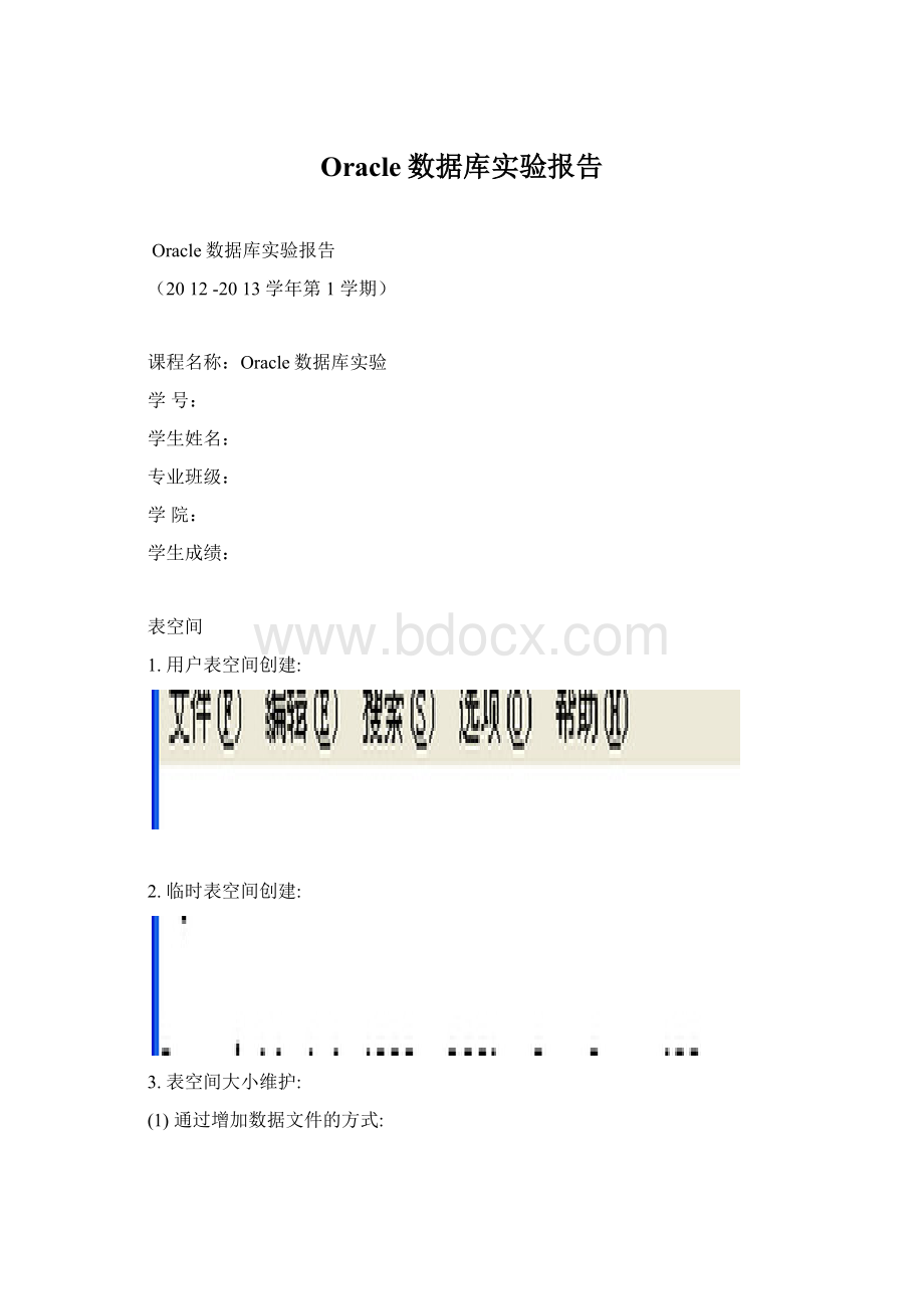 Oracle数据库实验报告Word文档格式.docx_第1页