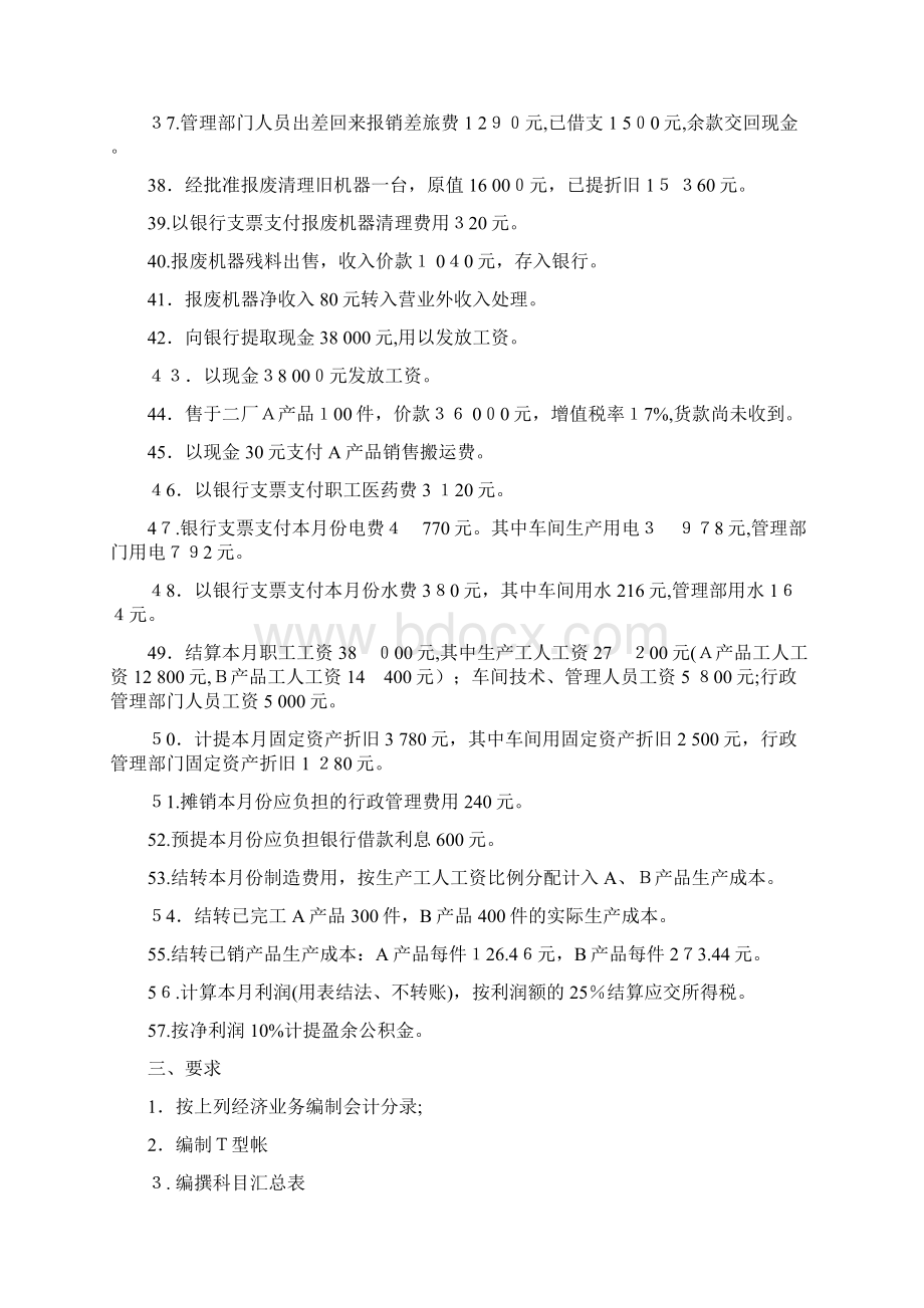 会计入门会计分录的编制实例及T型账户汇总表利润表Word文件下载.docx_第3页