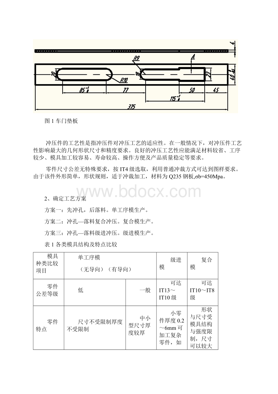 车门垫板冲压模具课程设计Word下载.docx_第3页