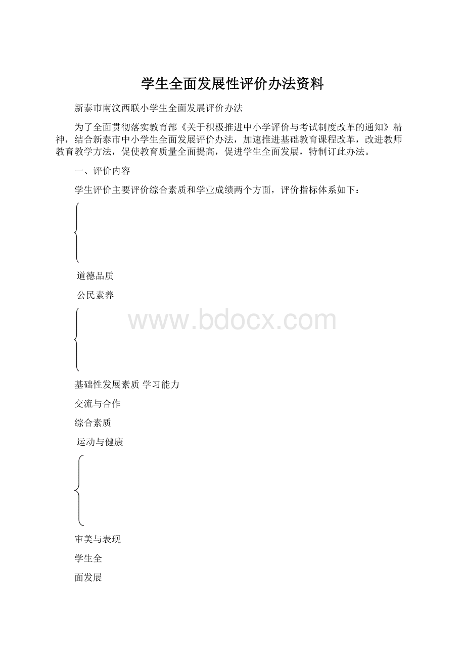 学生全面发展性评价办法资料Word文档下载推荐.docx