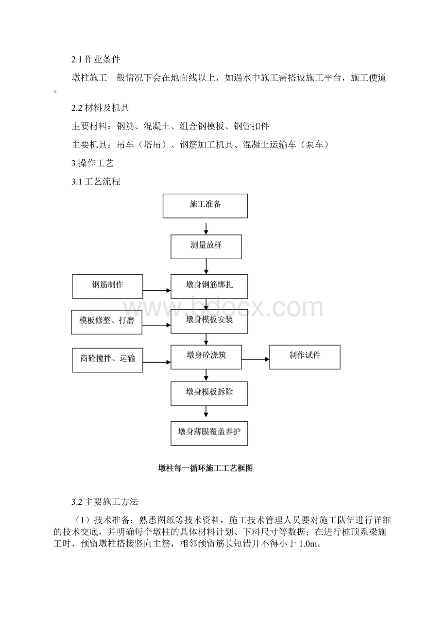 桥梁施工墩柱作业指导书.docx_第2页