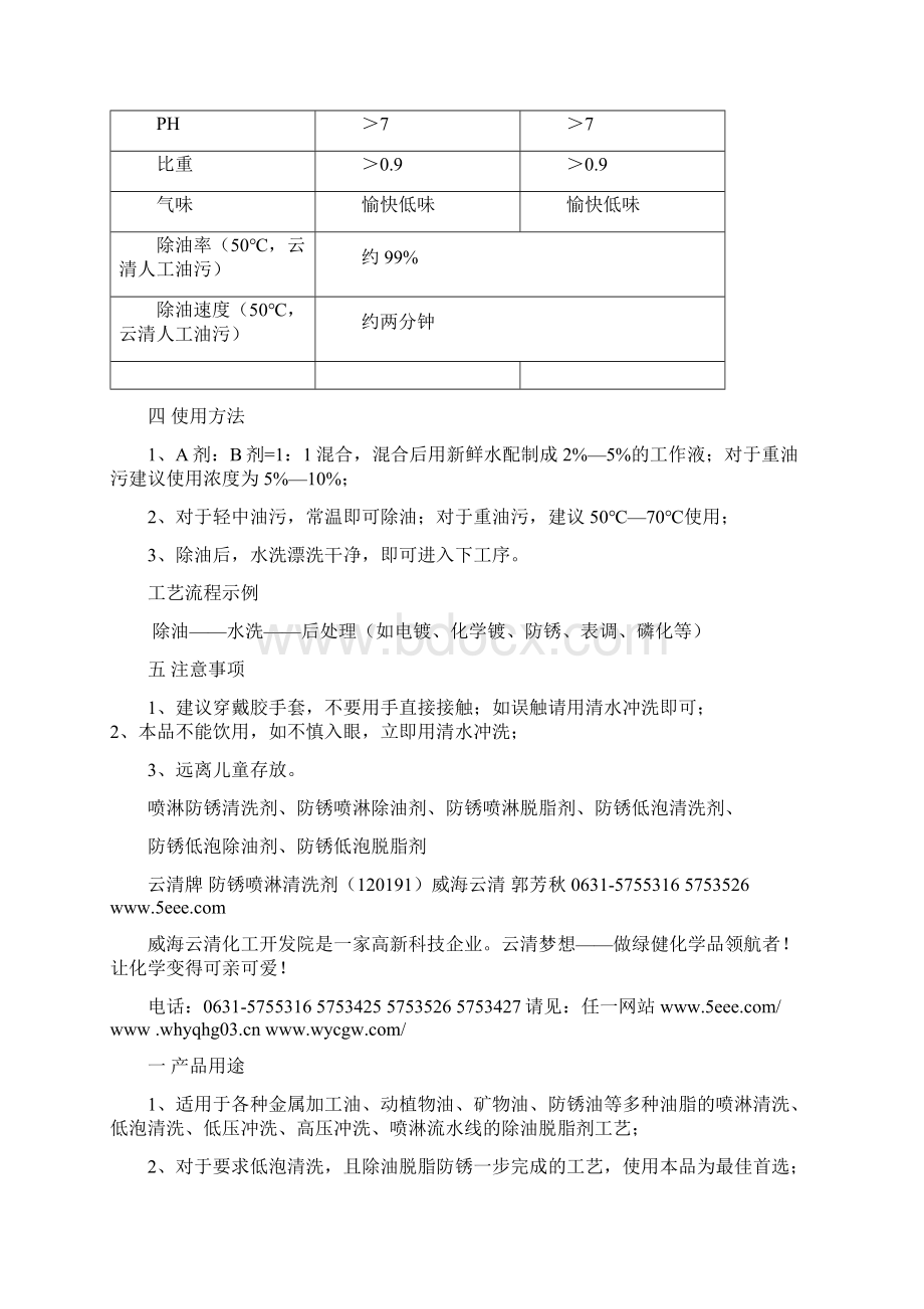 脱脂剂清洗剂威海云清郭芳秋Word文档格式.docx_第2页