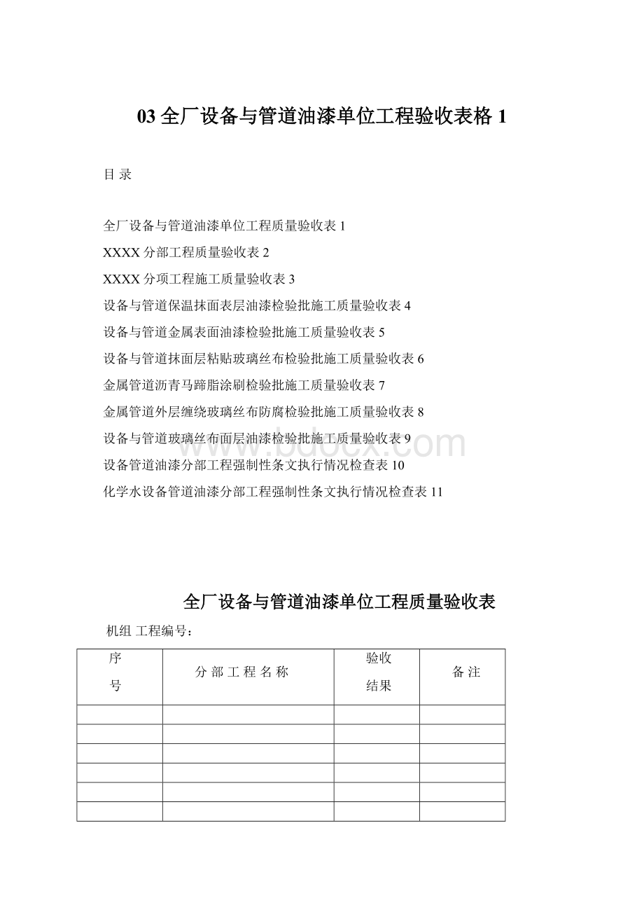 03全厂设备与管道油漆单位工程验收表格1.docx