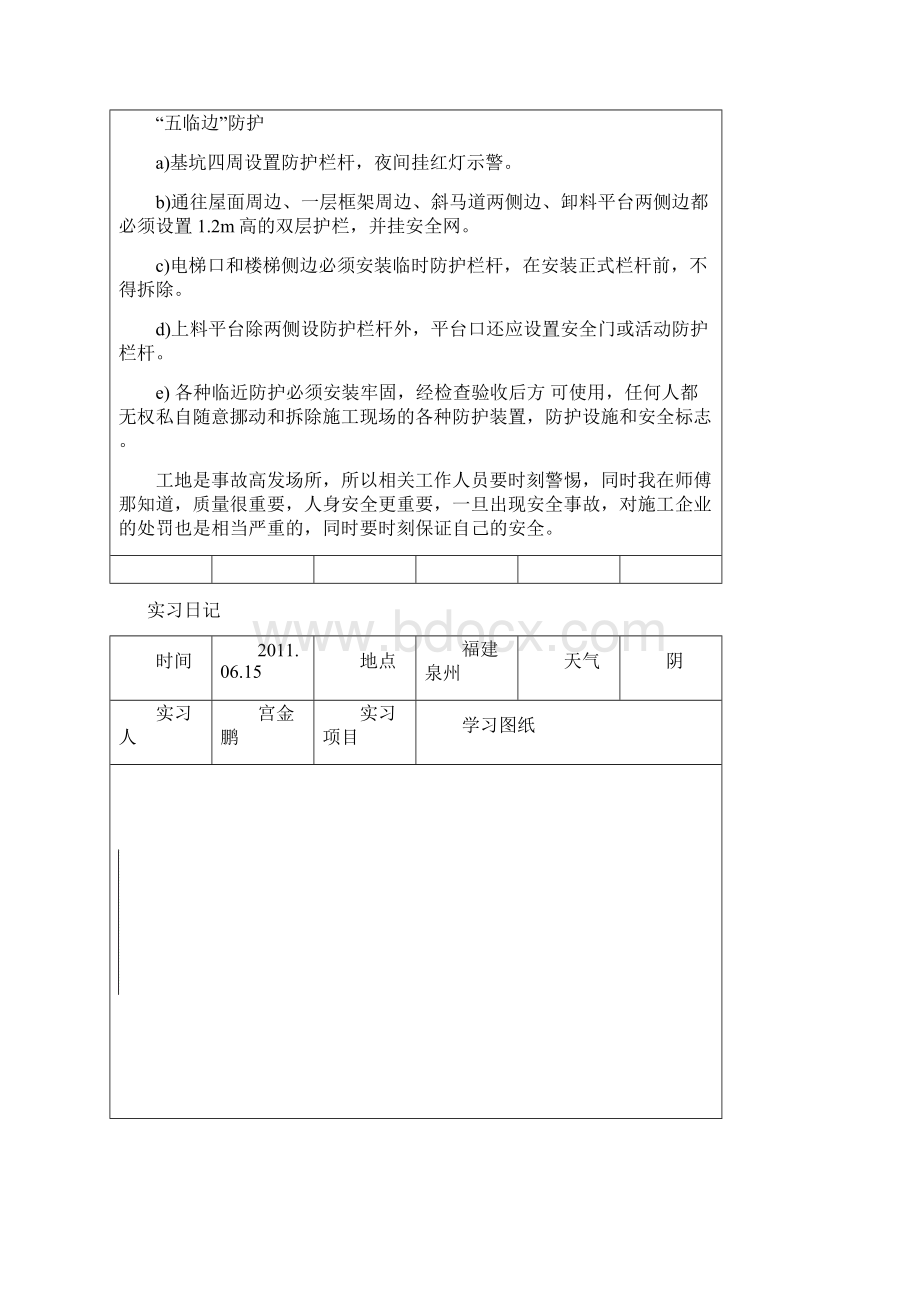 工程管理施工现场实习日记精品.docx_第2页