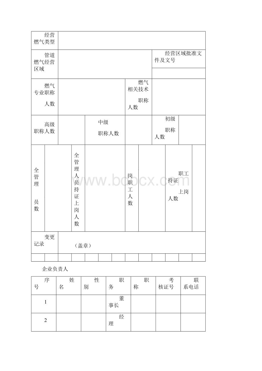 附表1燃气经营许可证年检报告表企业名称公章法人.docx_第2页